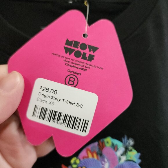 Meow Wolf Neon Black Graphic Crewneck Shirt Size X-Small Women's - Picture 7 of 10